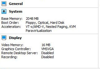 Virtual machine display settings