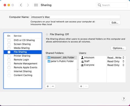 File sharing on