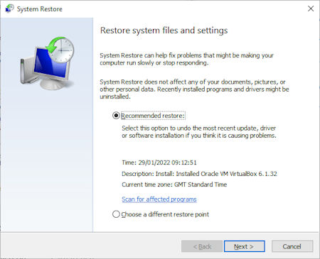 Restore system