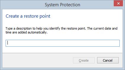 Create restore point