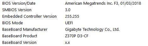 BIOS information