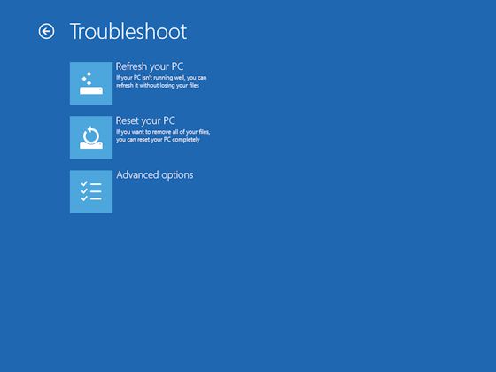 Troubleshoot options
