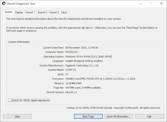 How to use DirectX Diagnostic Tool (DxDiag) for Troubleshooting