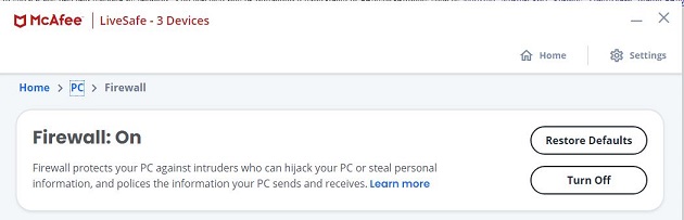McAfee firewall
